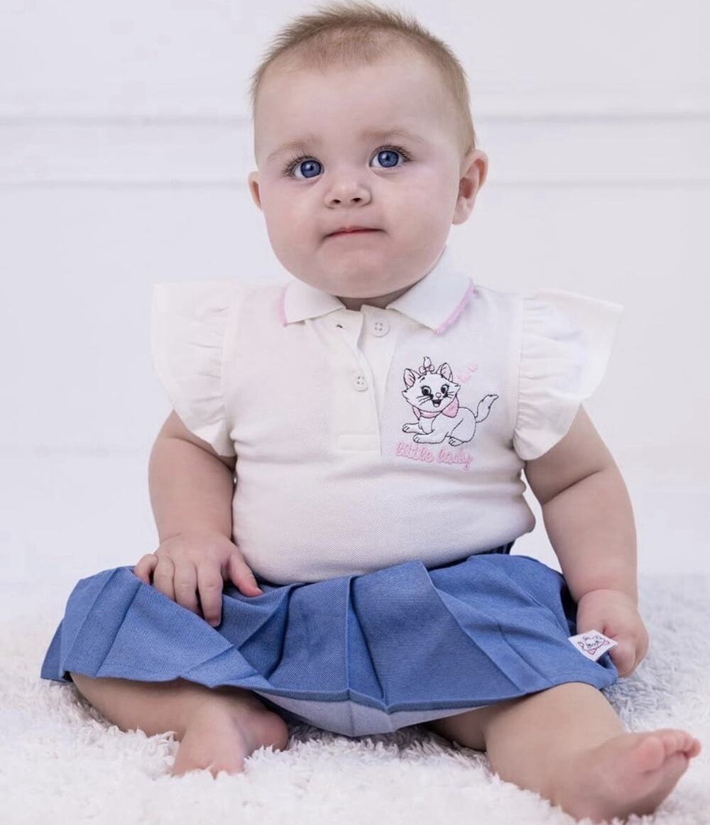 Disney Aristocats Baby Girls Skirt Polo Bodysuit Set Girls 3-6 M